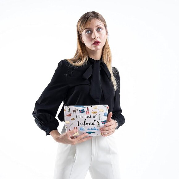 Iceland Travel Gift Get Lost in Iceland Cosmetic Bag for Iceland Traveler Gift W - Picture 4 of 7